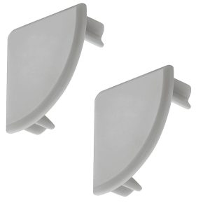 Häfele LED Eckprofil 2195 aus Aluminium, 20 x 20 mm, Ersatzabdeckkappen (paarweise)