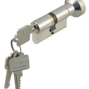Häfele Knaufzylinder PREMIUM aus Messing Normalprofil, 45 / 40 mm – verschiedenschließend
