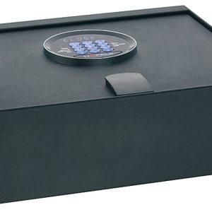 Häfele Mini Tresor mit Zahlenschloss Hotelsafe schwarz nach oben öffnend