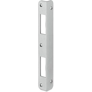 Häfele Winkelschließblech – DIN, für gefälzte Türen, 205 mm, Stahl nickel-silberfarben,