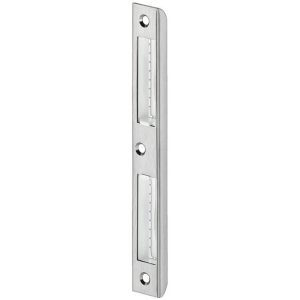 Häfele Schließblech zum Einlassen DIN für gefälzte Türen 170 mm, Edelstahl matt – weiß