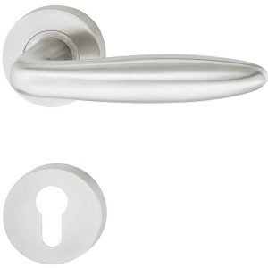Häfele Türdrücker-Garnitur LDH 2190 Edelstahl matt, PZ-Profilzylinder