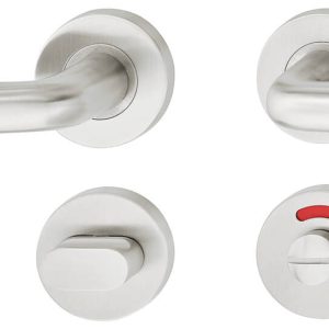 Häfele Türdrücker-Garnitur LDH 2190 Edelstahl matt, WC-Badezimmer
