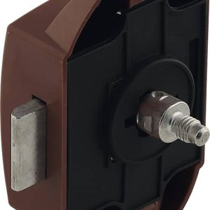 Häfele Drehstangen-Schloss Push-Lock Dornmaß 25 mm einseitig bedienbar, Kunststoff braun