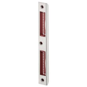Häfele Schließblech zum Einlassen DIN für gefälzte Türen 170 mm, Edelstahl matt – braun