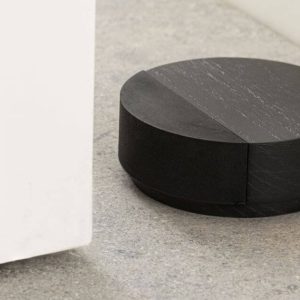 Viefe Bodentürpuffer OMO aus Holz, Ø 65 mm, Esche schwarz lackiert