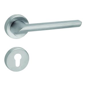 Fimet Drückergarnitur PUNTO aus Metall Chrom satiniert, PZ – Profilzylinder