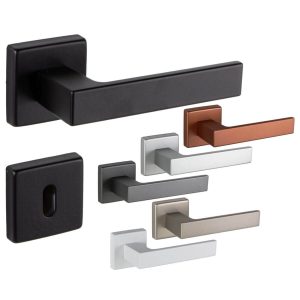 Fimet Drückergarnitur PUSH 1317-211 aus Aluminium, PZW – Wechselgarnitur – Schwarz matt