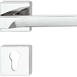 Häfele Drückergarnitur LDH 3205 aus Metall, Chrom poliert, PZ – Profilzylinder
