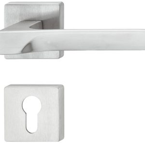 Häfele Drückergarnitur LDH 3205 aus Metall, Chrom satiniert, PZ – Profilzylinder