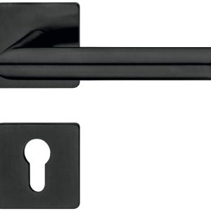 Häfele Drückergarnitur LDH 3171 aus Edelstahl schwarz, PZ – Profilzylinder