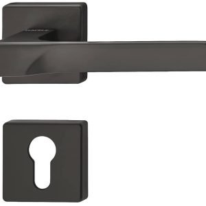 Häfele Drückergarnitur LDH 3205 aus Metall, Schwarz matt, PZ – Profilzylinder