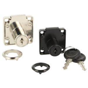 Siso Aufschraubschloss aus Metall Dornmaß 25 mm, Verschiedenschließend – Schublade – Vernickelt