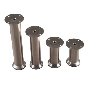 Gedotec Möbelfuß aus Stahl höhenverstellbar Edelstahl-Optik M10 Gewinde, 150 mm
