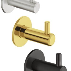 Häfele Garderobenhaken SULY aus Edelstahl, Ø 14 x 42 mm, Messing poliert