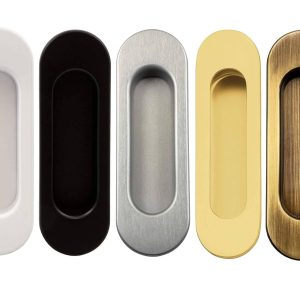 Fimet Muschelgriff 3665 oval 125 x 40 mm aus Metall, Schwarz matt
