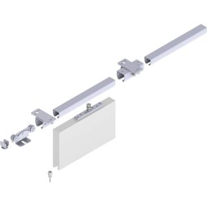 Helm Schiebetorbeschlag-Set für Deckenbefestigung 4000 mm, System 300 – Tragkraft bis 200 kg