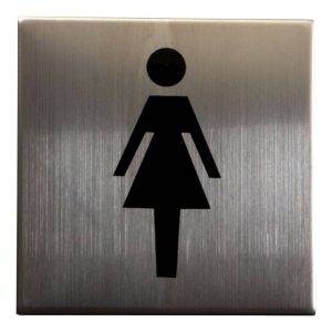 Fimet Symbol "DAMEN" aus Edelstahl selbstklebend, 75 x 75 mm