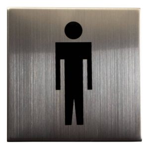 Fimet Symbol "HERREN" aus Edelstahl selbstklebend, 75 x 75 mm