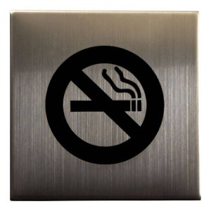 Fimet Symbol "Nichtraucher" aus Edelstahl selbstklebend, 75 x 75 mm