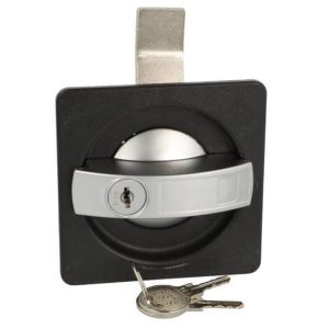 Siso Schließfachgriff M175 quadratisch, absperrbar, Schwarz / Silber