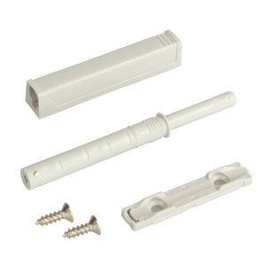 Gedotec Druckschnäpper Push-to-Open mit Gummipuffer zum Einbohren oder Schrauben, Ø 10 mm, Hellgrau