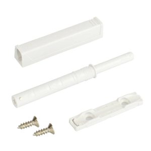 Gedotec Druckschnäpper Push-to-Open mit Gummipuffer zum Einbohren oder Schrauben, Ø 10 mm, Weiß