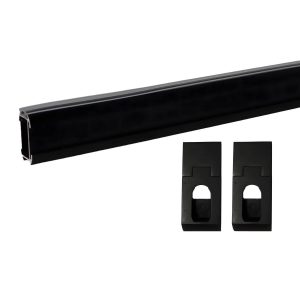 Gedotec Schrankrohr DESIGN EDGE BLACK oval, 30 x 18 mm, 1500 mm