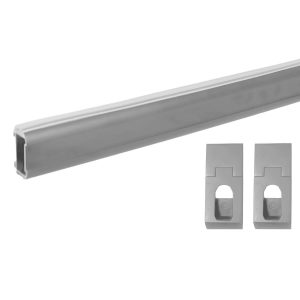 Gedotec Schrankrohr DESIGN EDGE SILVER oval, 30 x 18 mm, 1500 mm