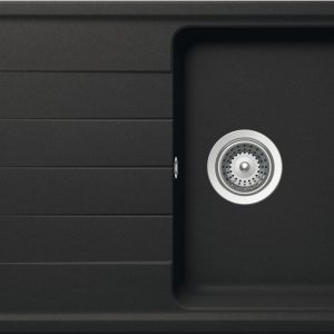 Häfele Aufbauspüle AS01S mit kleinem Becken 780 x 500 mm, Schwarz matt