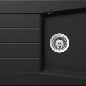 Häfele Aufbauspüle AS02L mit großem Becken 1000 x 500 mm, Schwarz matt