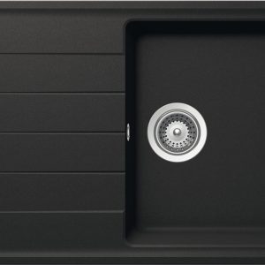 Häfele Aufbauspüle AS01L mit großem Becken 1000 x 500 mm, Schwarz matt