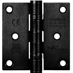 Häfele Aufschraubband DHB 1212 aus Edelstahl, 76 x 76 mm, Schwarz matt