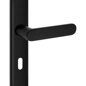 Fimet Langschildgarnitur SHAPE aus Aluminium DIN-Norm 72 mm schwarz matt, BB – Buntbart