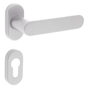 Fimet PZ-Rosettengarnitur SHAPE 1320-277 auf schmalen Rosetten, Chrom satiniert