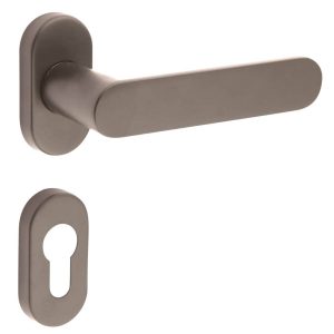 Fimet PZ-Rosettengarnitur SHAPE 1320-277 auf schmalen Rosetten, Nickel matt