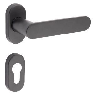 Fimet PZ-Rosettengarnitur SHAPE 1320-277 auf schmalen Rosetten, Schwarz matt