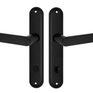 Fimet Langschildgarnitur SHAPE aus Aluminium DIN-Norm 78 mm schwarz matt, WC – Badezimmer