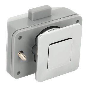 Siso Möbelschloss SQUARE LATCH mit Druckknopfverriegelung, quadratisch Holzstärke 12 – 16 mm, Chrom poliert