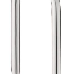 Häfele Stoßgriff BODO aus Edelstahl rund, Holztür – beidseitige Montage (2 Griffe) – Länge 244 mm – Bohrabstand 225 mm