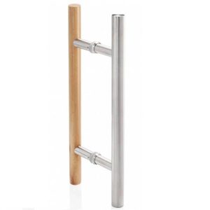 Siso Stoßgriff DRAVA aus Holz & Edelstahl für Glastüren, 400 / 300 mm