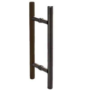 Siso Stoßgriff DRAVA aus Holz & Edelstahl schwarz für Glastüren, 500 mm
