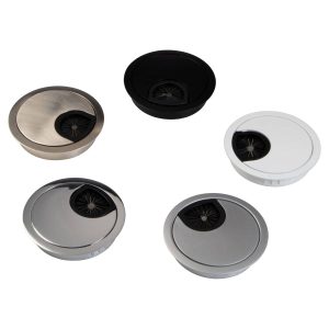 Gedotec Kabeldurchlass STYLE aus Stahl, Bohr-Ø: 50 mm – Gesamt-Ø: 56 mm – Chrom poliert