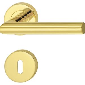 Häfele Türdrücker-Garnitur LDH 2171 Edelstahl Messing PVD-beschichtet, Wechselgarnitur Links