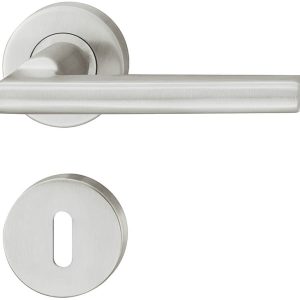 Häfele Türdrücker-Garnitur LDH 2181 Edelstahl matt, PZ-Profilzylinder