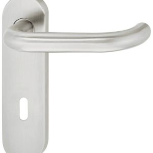 Häfele Türdrücker-Garnitur LDH 2170 Edelstahl matt Kurzschild, WC/Bad
