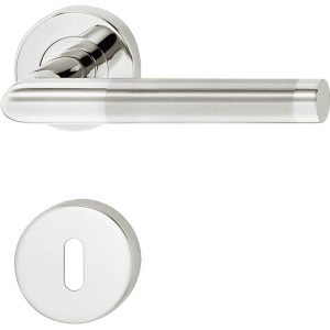 Häfele Türdrücker-Garnitur LDH 2171 Edelstahl Bicolor, PZ-Profilzylinder