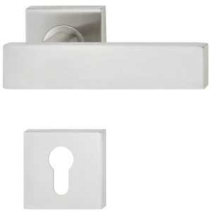 Häfele Türdrücker-Garnitur LDH 2187 Edelstahl matt, PZ-Profilzylinder