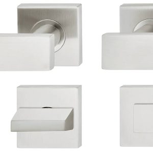 Häfele Türdrücker-Garnitur LDH 2187 Edelstahl matt, WC-Badezimmer