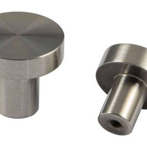 Gedotec Möbelknopf TELLAS Edelstahl matt gebürstet, Höhe 28 mm – Ø 30 mm